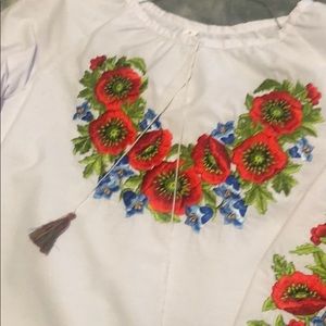 White small embroidered cotton blouse